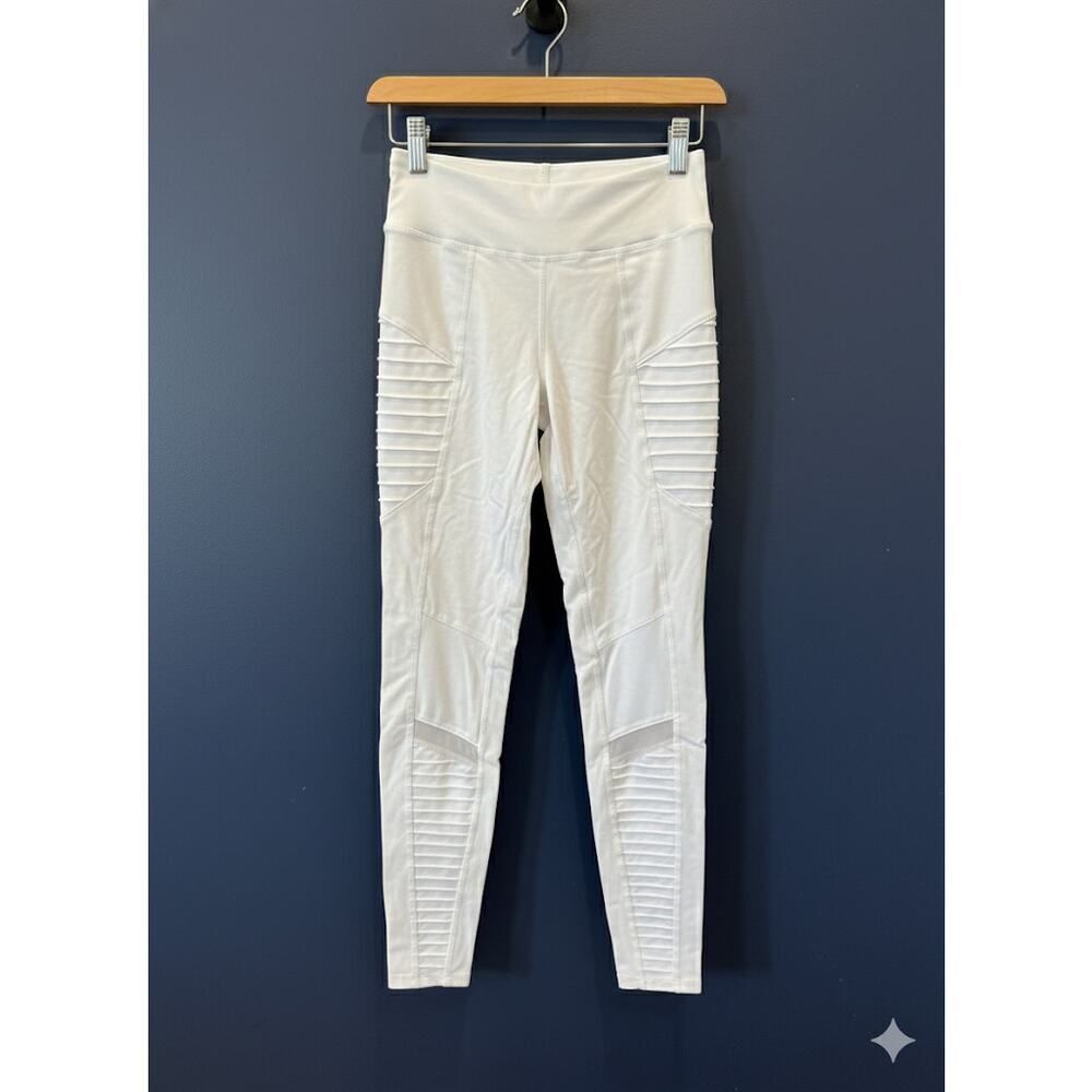 ALO Yoga Pants Women 2XS XXS White High Waisted Moto Leggings